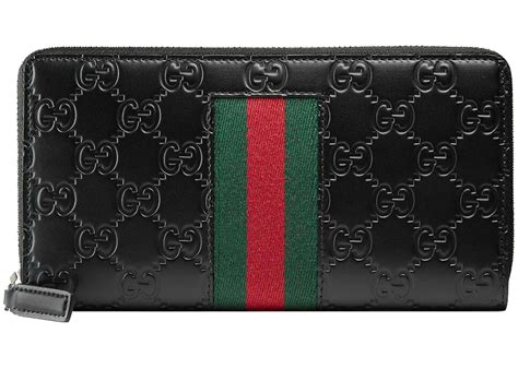 gucci signature zip around wallet red|black gucci signature zipper wallet.